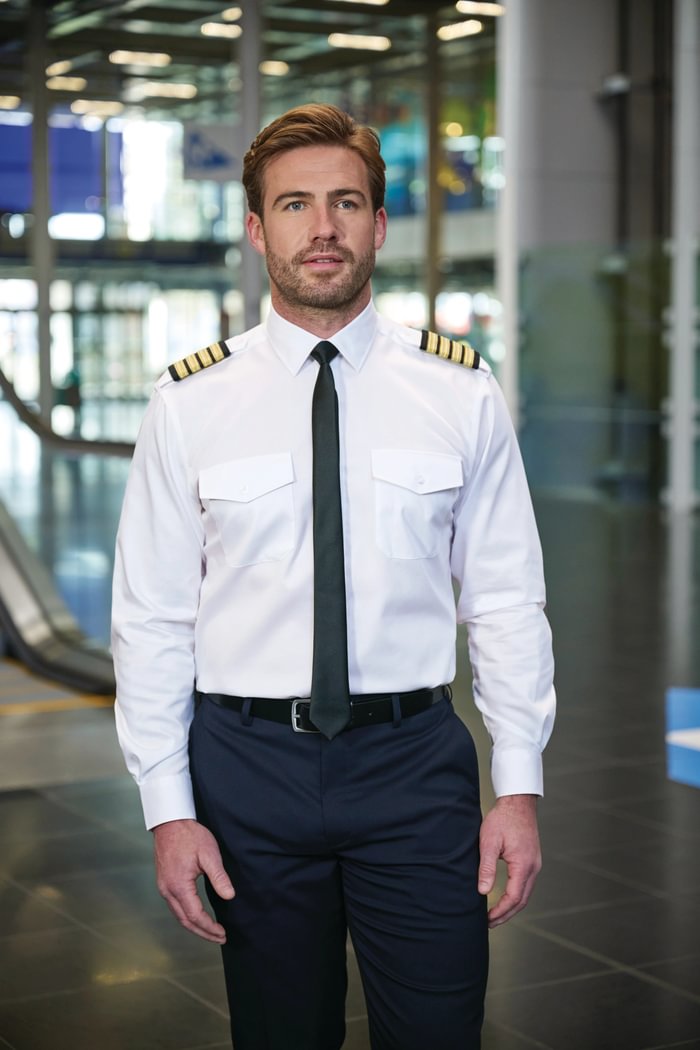 Non-Iron pilottipaita 100 % Premium puuvillaa pitkät hihat.