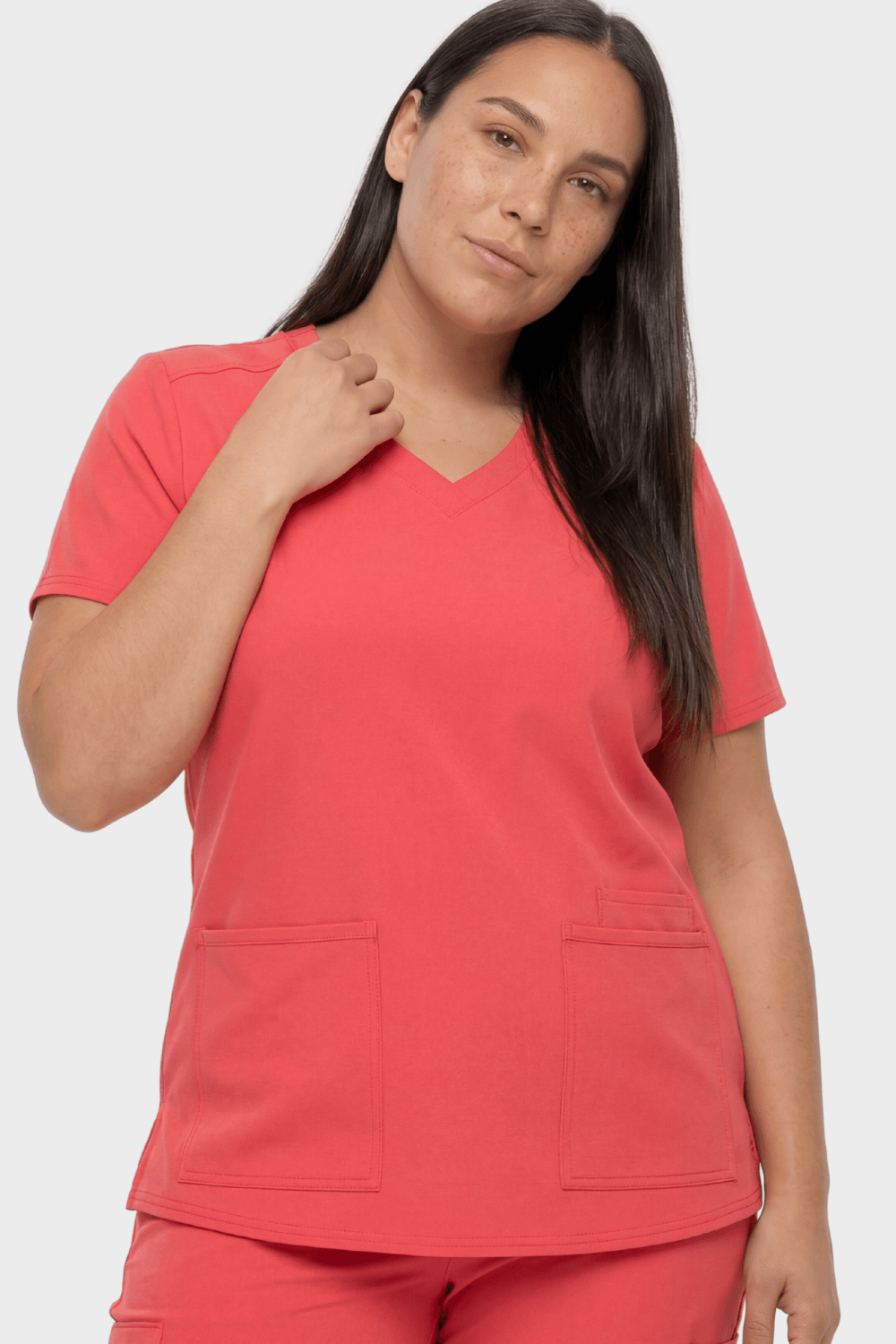 MedCouture Trīs kabatas V veida kakla tunika - Image 4