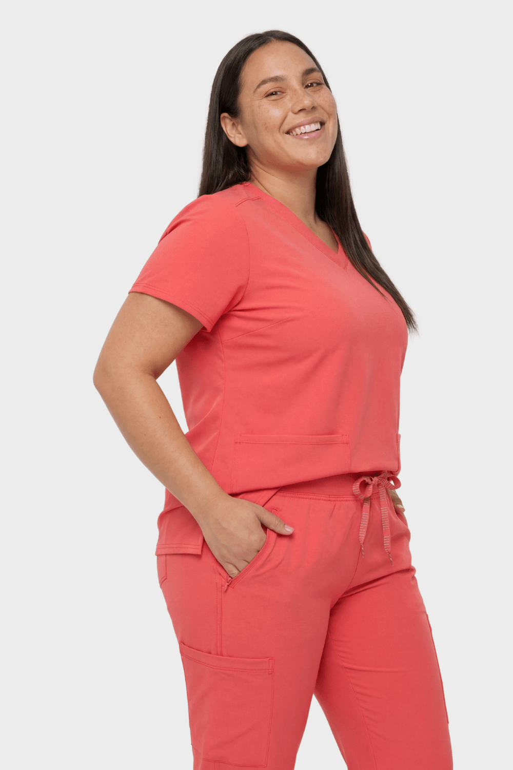 MedCouture Trīs kabatas V veida kakla tunika - Image 8