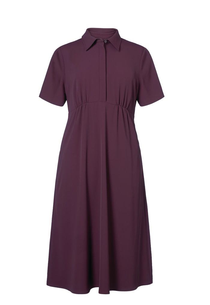 Krekla stila kleita ar īsām piedurknēm un kabatām - Image 3