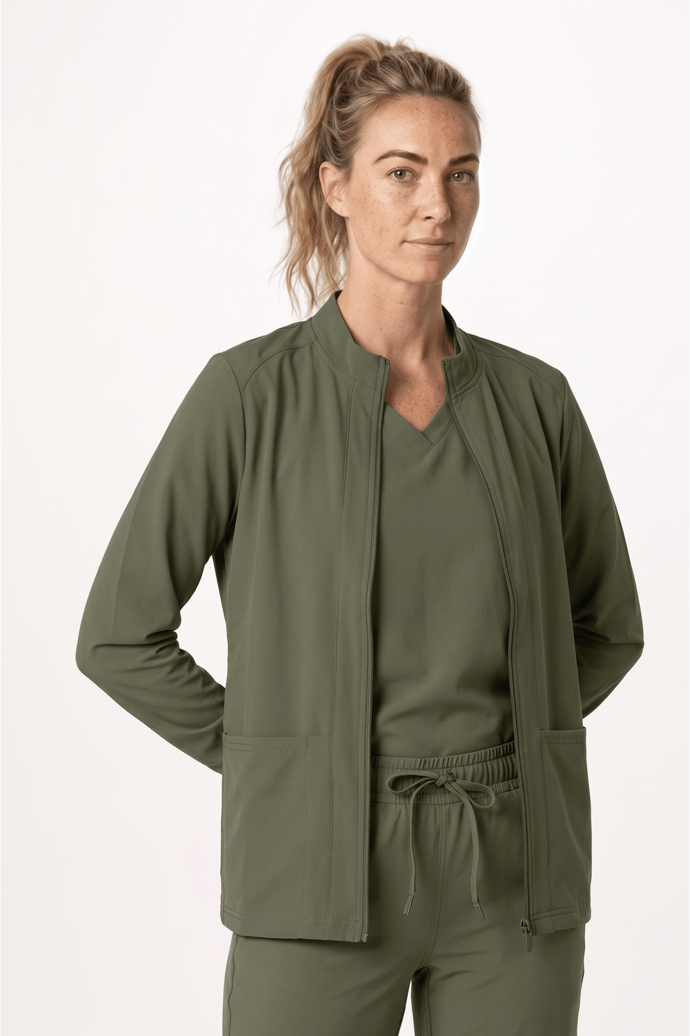 Med Couture sieviešu jaka ar rāvējslēdzēju un 3 kabatām
