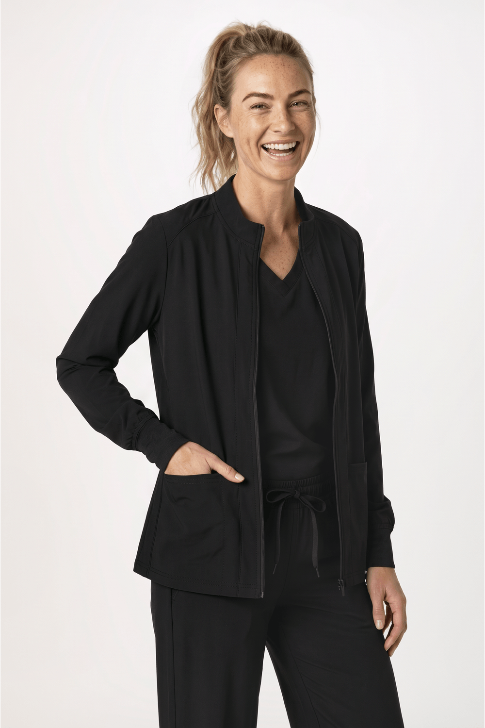 Med Couture sieviešu jaka ar rāvējslēdzēju un 3 kabatām - Image 6