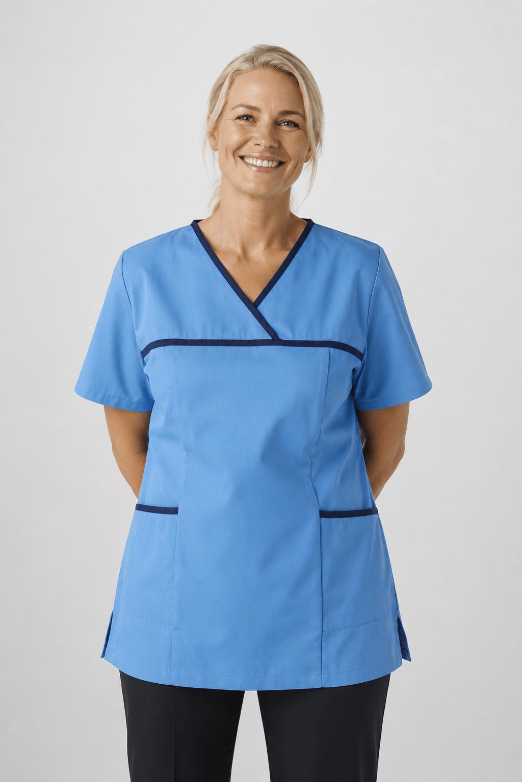 Ladies Pull On Tunic with Coloured Trim