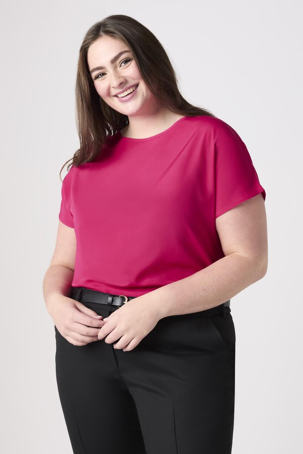 Paatkaelusega ühevärviline siidkrepp pluus - Image 25