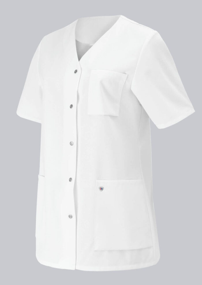 BP® women's white medical jacket with press-stud bands - Image 4